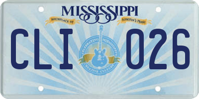 MS license plate CLI026