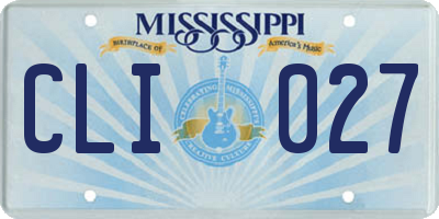 MS license plate CLI027