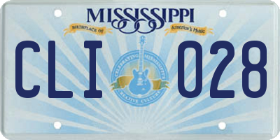 MS license plate CLI028