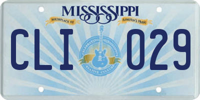 MS license plate CLI029