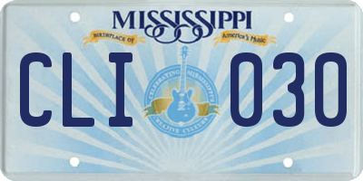 MS license plate CLI030