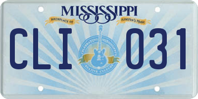 MS license plate CLI031