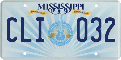 MS license plate CLI032
