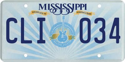MS license plate CLI034