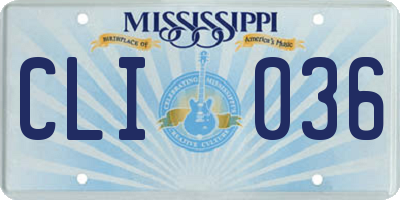 MS license plate CLI036