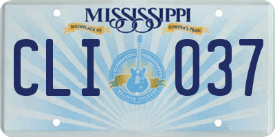 MS license plate CLI037
