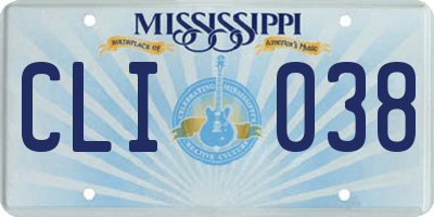 MS license plate CLI038