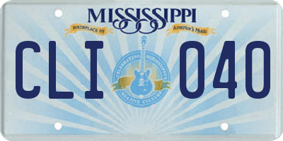 MS license plate CLI040