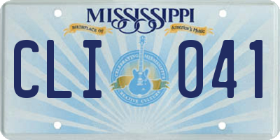 MS license plate CLI041