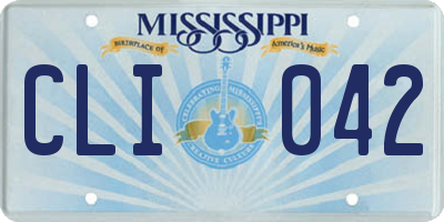 MS license plate CLI042