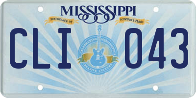 MS license plate CLI043
