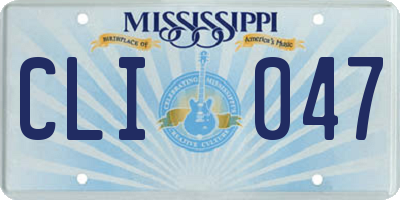 MS license plate CLI047