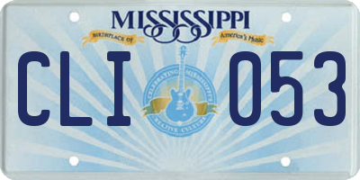 MS license plate CLI053