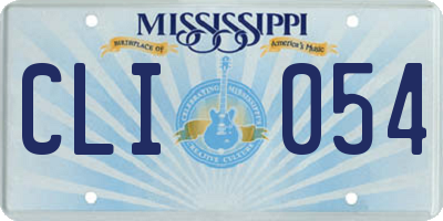 MS license plate CLI054