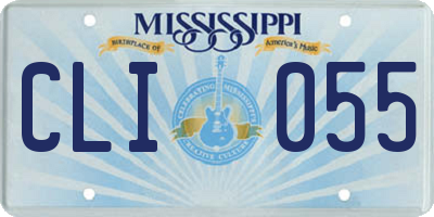 MS license plate CLI055