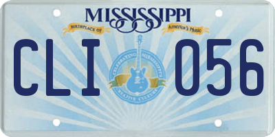 MS license plate CLI056