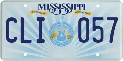 MS license plate CLI057