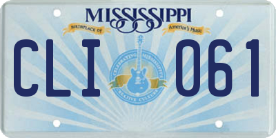 MS license plate CLI061