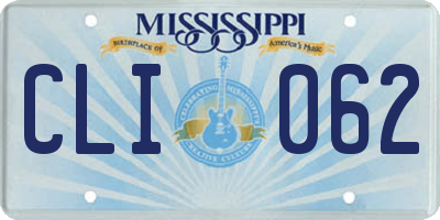 MS license plate CLI062