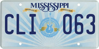 MS license plate CLI063