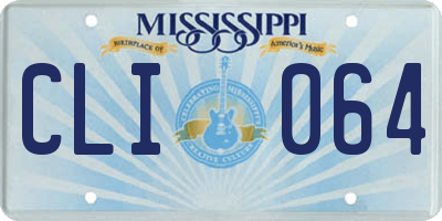 MS license plate CLI064