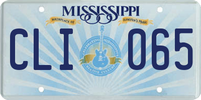 MS license plate CLI065