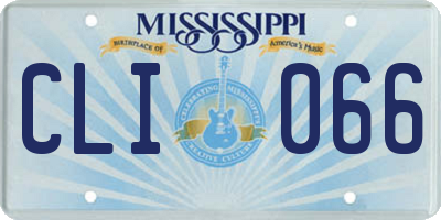 MS license plate CLI066