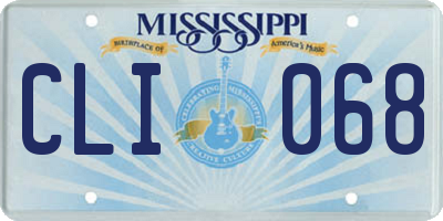 MS license plate CLI068