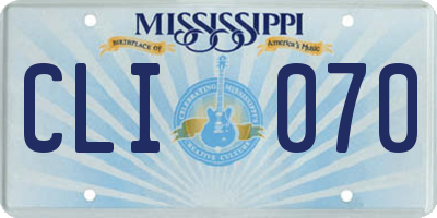 MS license plate CLI070