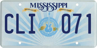 MS license plate CLI071