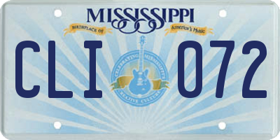 MS license plate CLI072