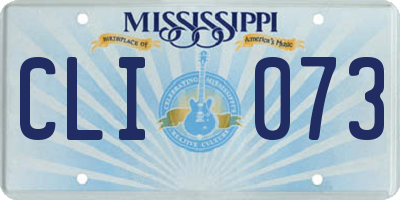 MS license plate CLI073