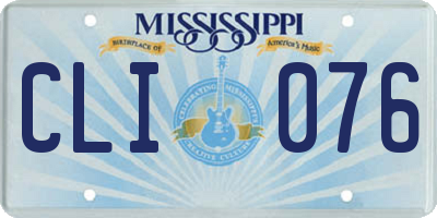 MS license plate CLI076