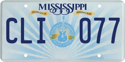 MS license plate CLI077