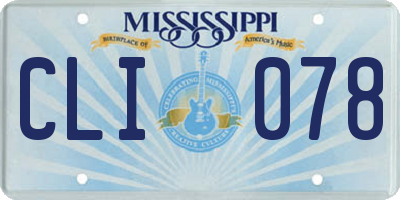 MS license plate CLI078