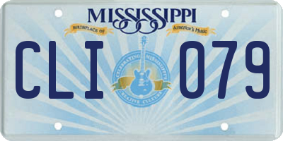 MS license plate CLI079