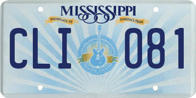 MS license plate CLI081