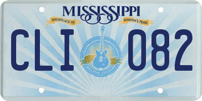 MS license plate CLI082