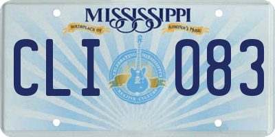 MS license plate CLI083
