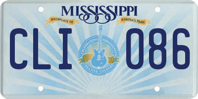 MS license plate CLI086