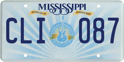 MS license plate CLI087