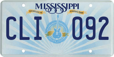 MS license plate CLI092