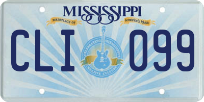 MS license plate CLI099