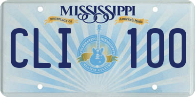 MS license plate CLI100