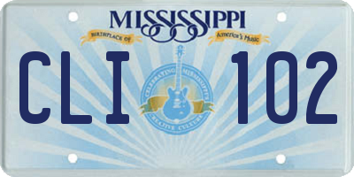MS license plate CLI102