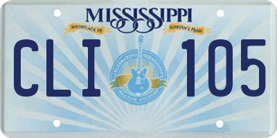 MS license plate CLI105