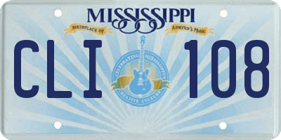 MS license plate CLI108