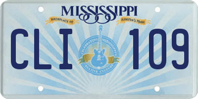 MS license plate CLI109