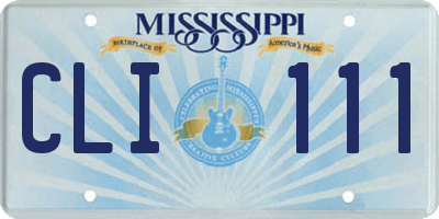 MS license plate CLI111