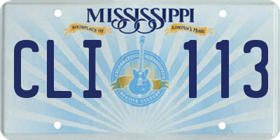 MS license plate CLI113